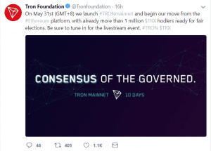 Tron Foundation tweet