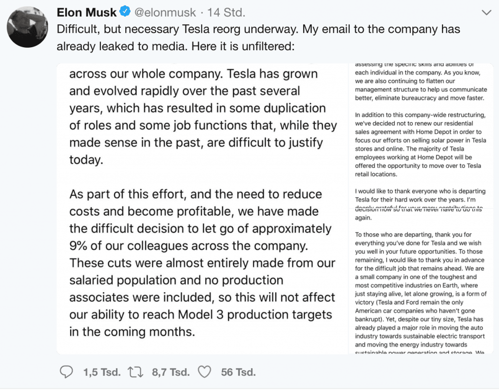 Elon Musk tweet