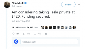 Ilon Musk tweet