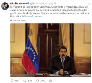 Maduro tweet