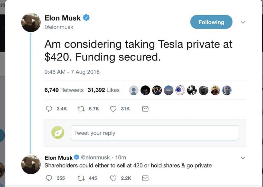 Elon Musk tweet