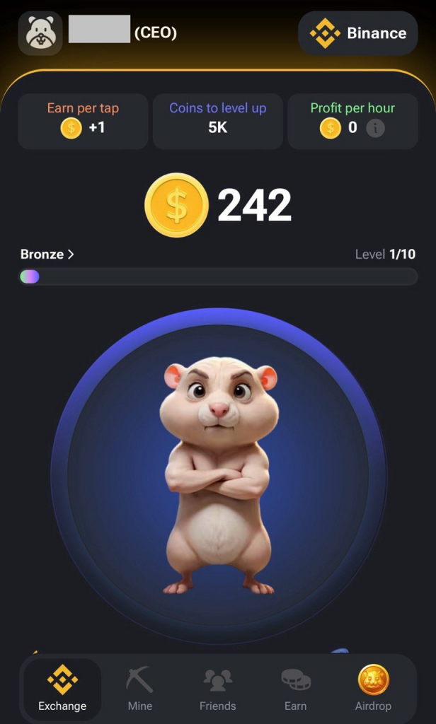 Hamster Kombat interface